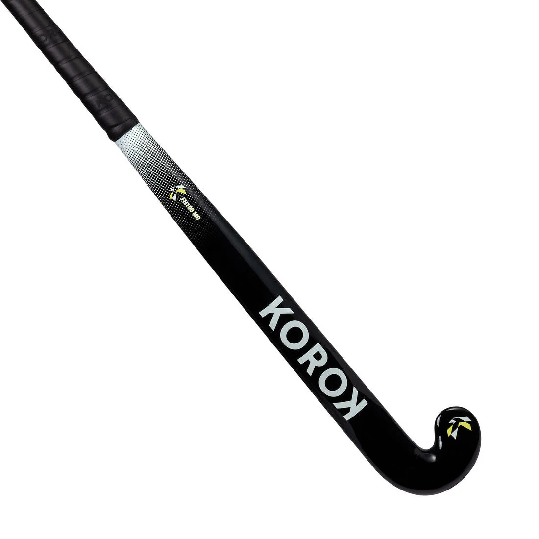 Stick de hockey sobre hierba adulto iniciación fibra de vidrio midbow FH100 negro blanco - Image 5