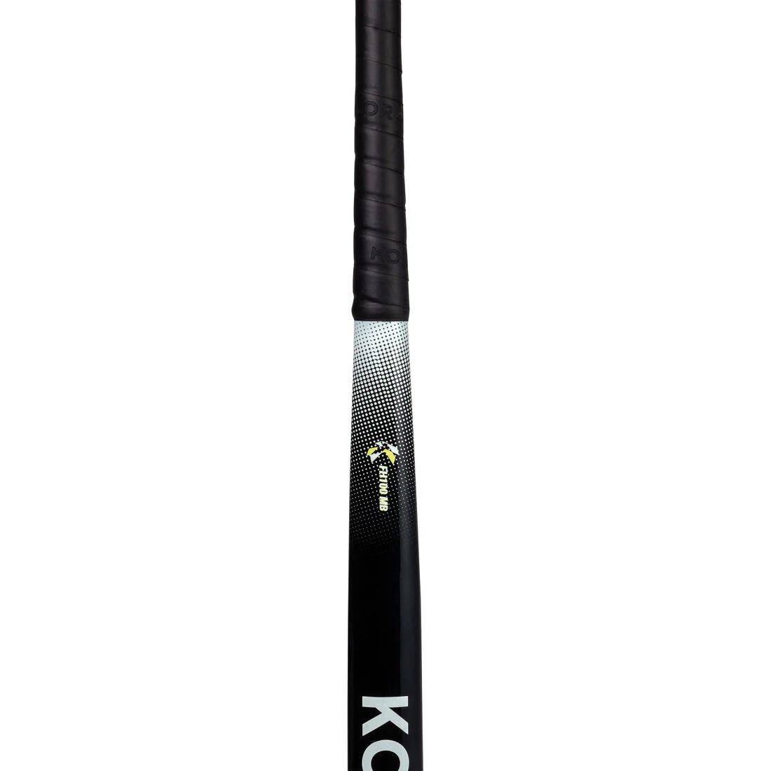 Stick de hockey sobre hierba adulto iniciación fibra de vidrio midbow FH100 negro blanco - Image 8
