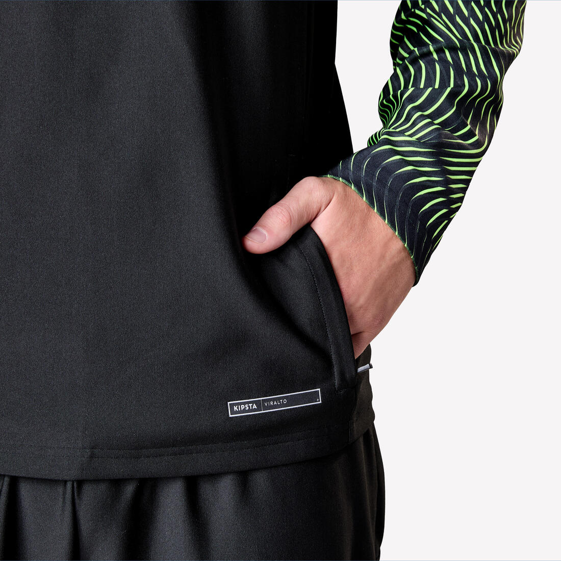 SUDADERA DE ADULTO 1/2 CREMALLERA VIRALTO WAVE NEGRO, AMARILLO FLUO - Image 12