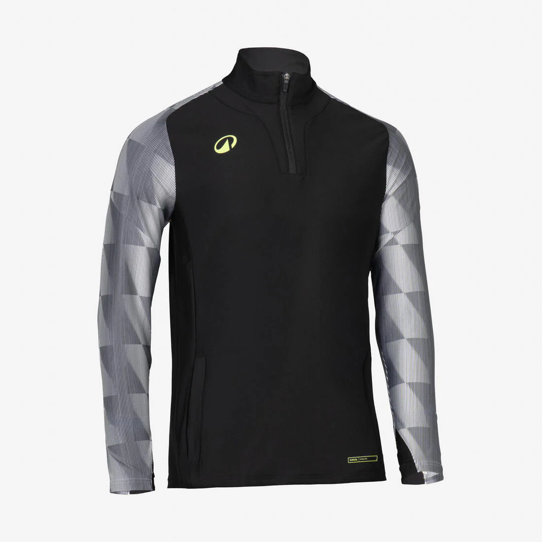 SUDADERA DE ADULTO 1/2 CREMALLERA VIRALTO WAVE NEGRO, AMARILLO FLUO - Image 2