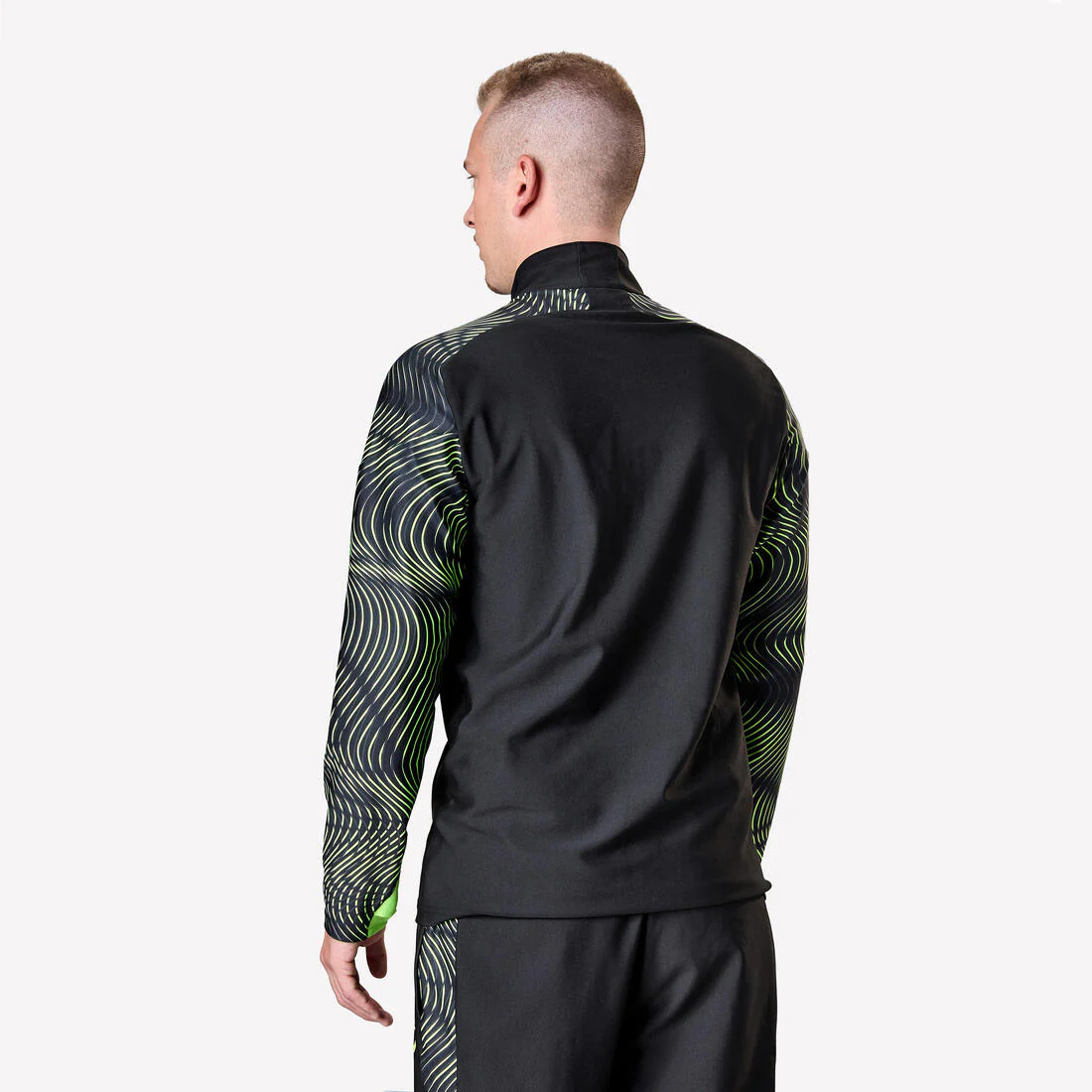 SUDADERA DE ADULTO 1/2 CREMALLERA VIRALTO WAVE NEGRO, AMARILLO FLUO - Image 8