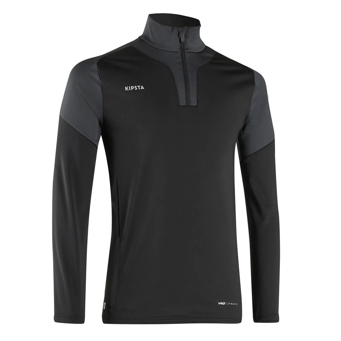 Sudadera de fútbol Adulto 1/2 cremallera Viralto gris carbono y negro - Image 2