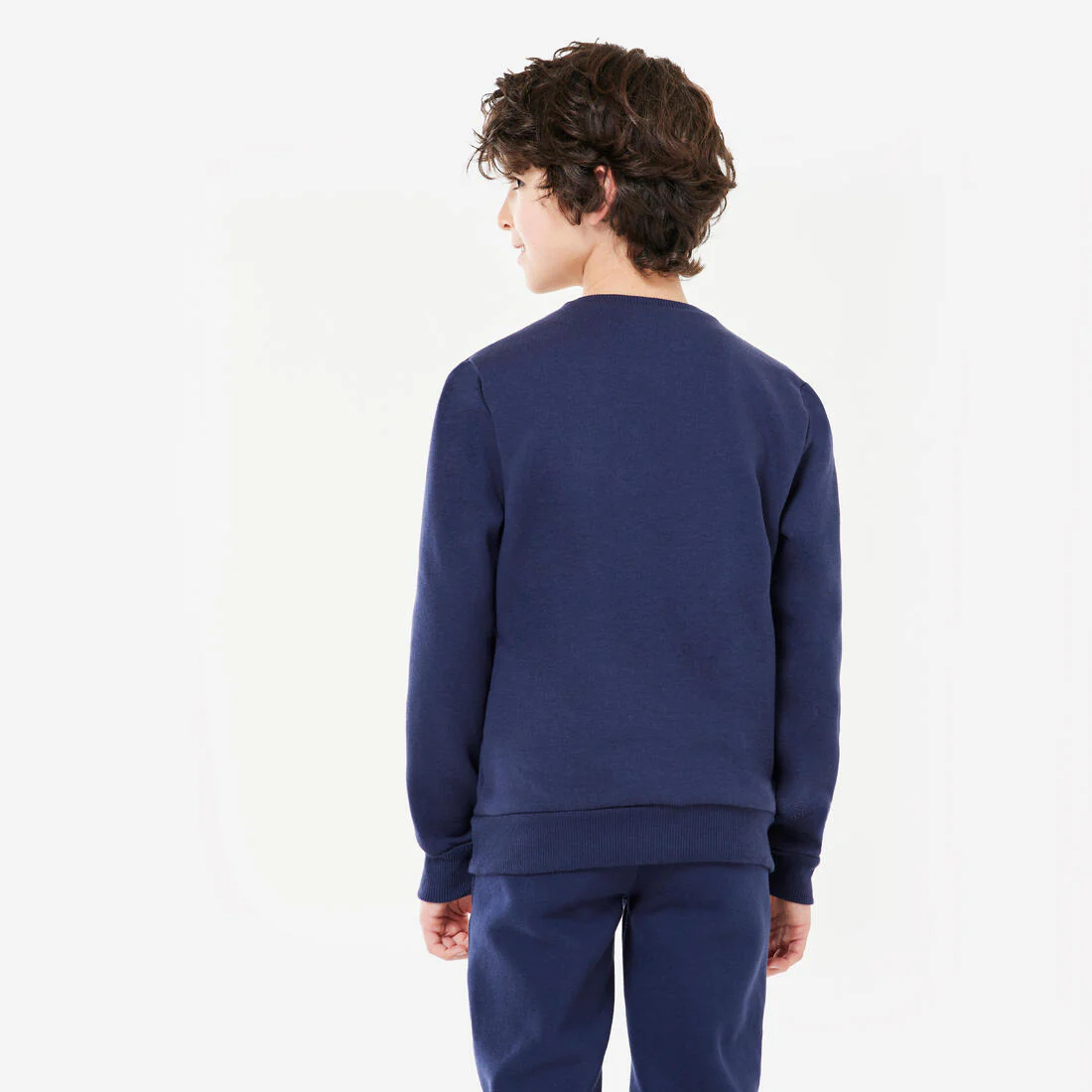 Sudadera Niños Unisex Azul Oscuro Cuello Redondo Cálida - Image 4