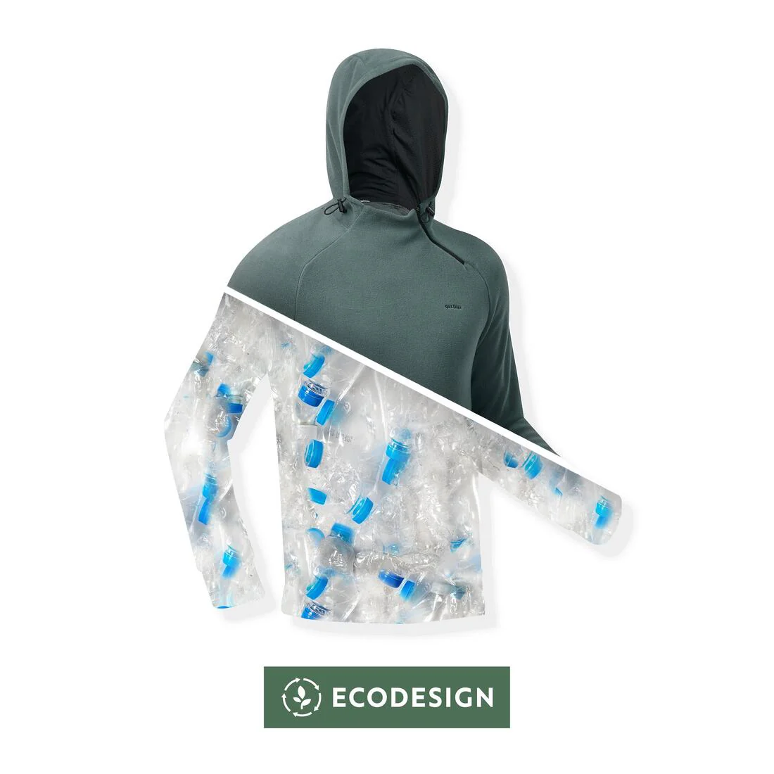Sudadera polar de montaña y trekking con capucha Hombre Quechua MH100 - Image 6