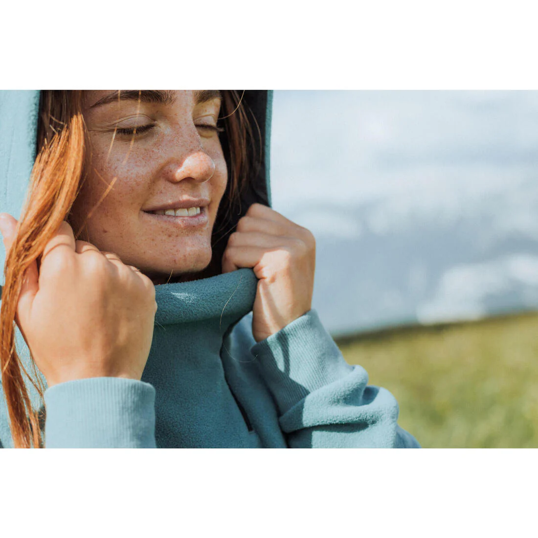 Sudadera polar de montaña y trekking con capucha Mujer Quechua MH100 Hoodie - Image 14