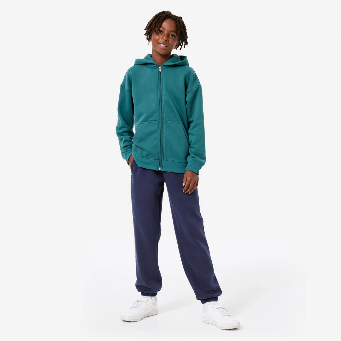 Sudadera Verde Oscuro Holgada Cremallera Capucha - Image 2