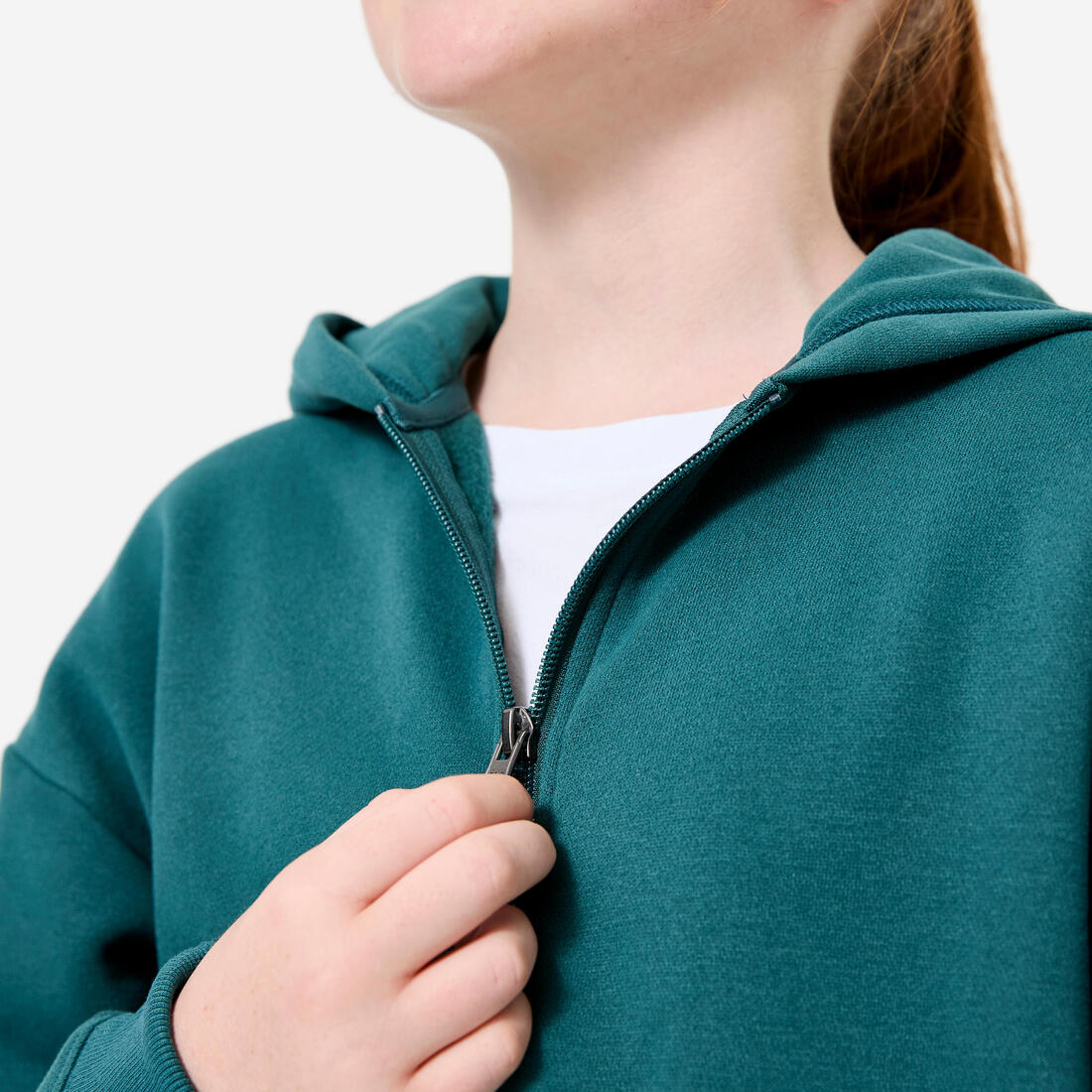Sudadera Verde Oscuro Holgada Cremallera Capucha - Image 3