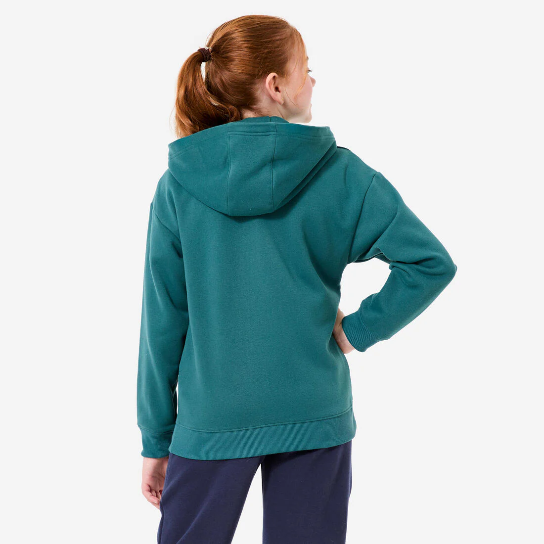 Sudadera Verde Oscuro Holgada Cremallera Capucha - Image 4