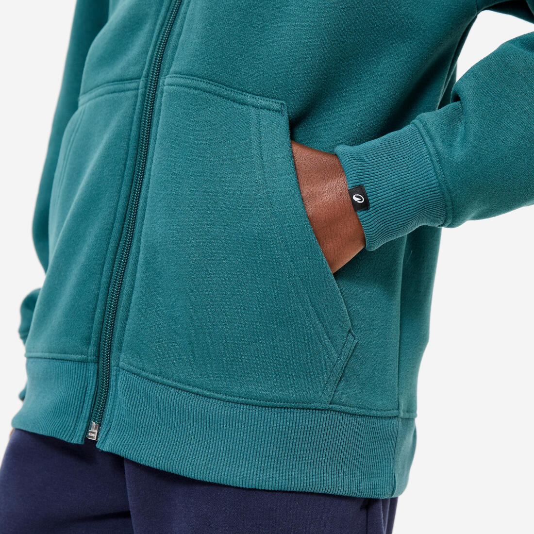 Sudadera Verde Oscuro Holgada Cremallera Capucha - Image 6