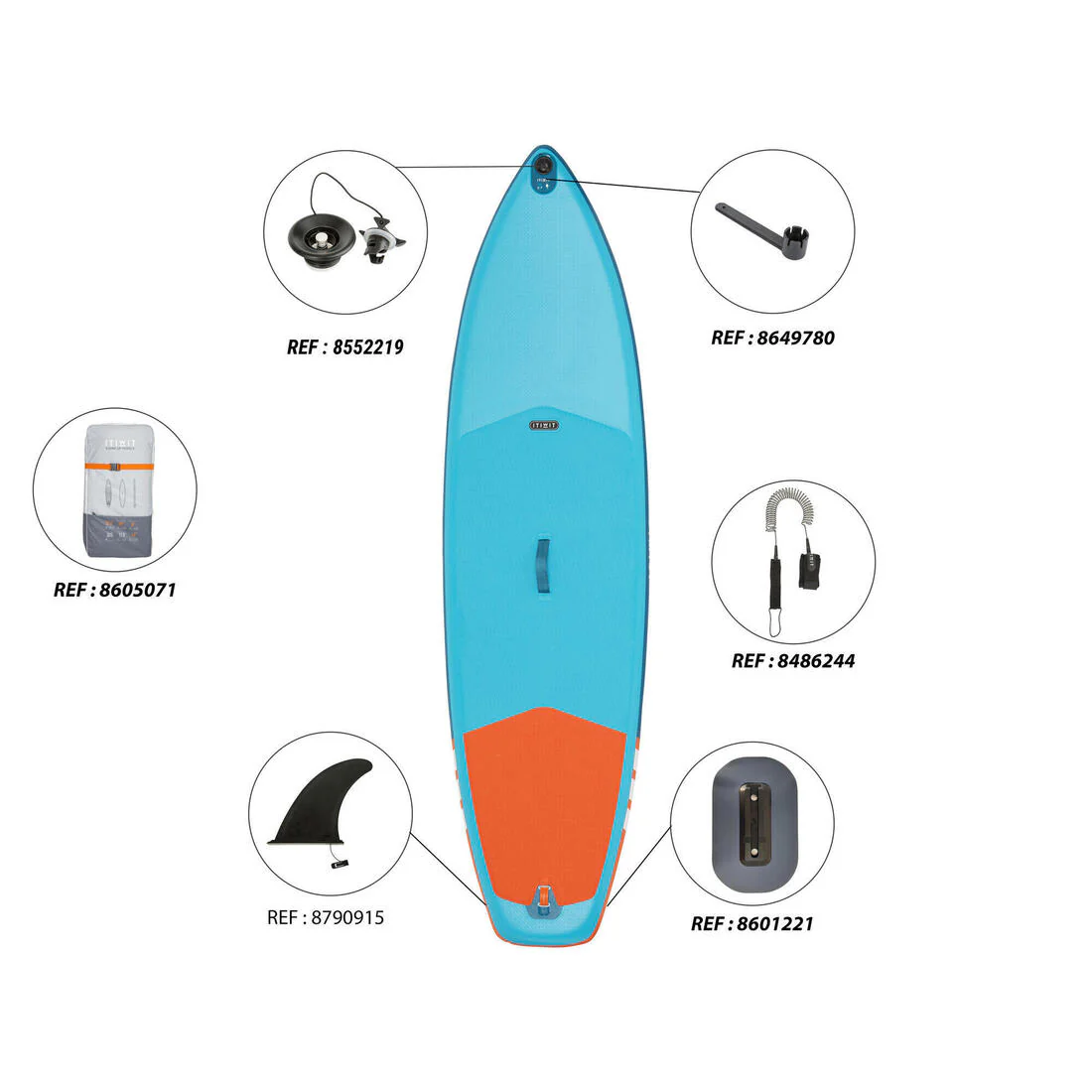 Tabla paddle surf hinchable Itiwit iniciación 9´ azul 275x74x13 cm - Image 5