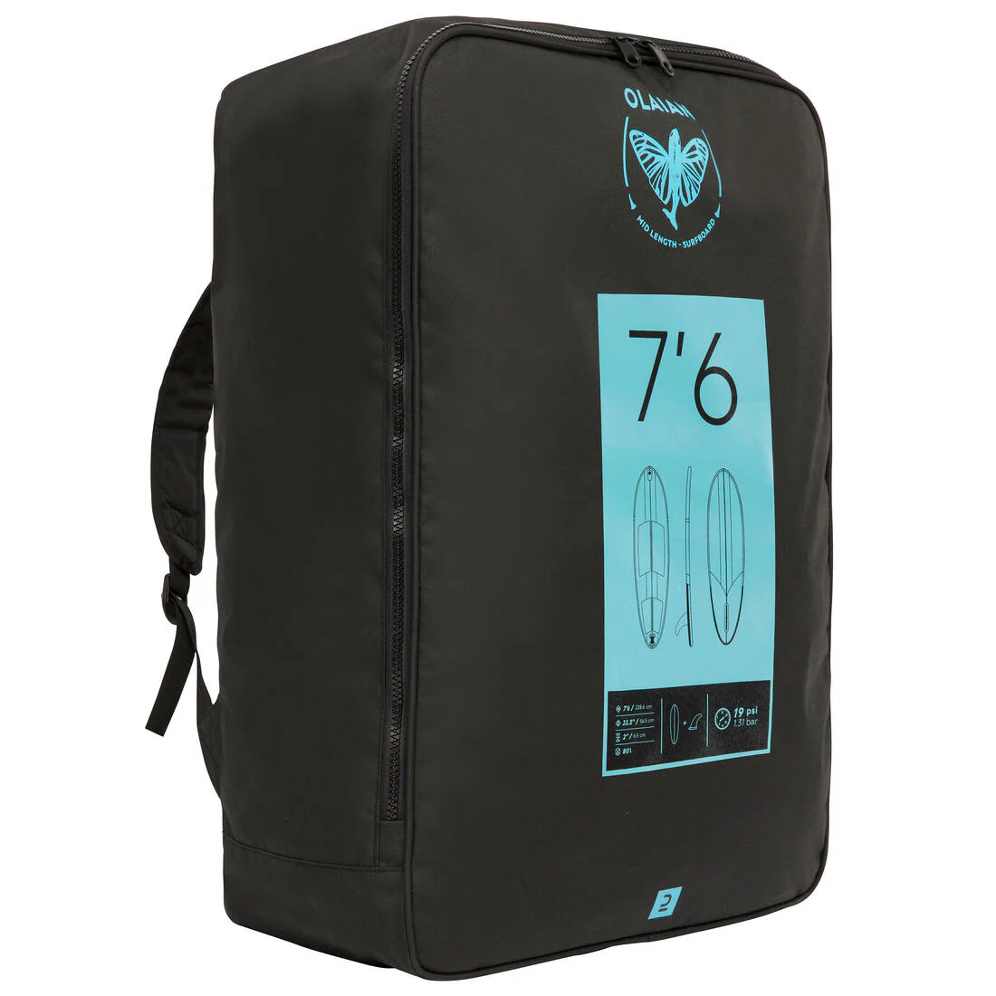 Tabla surf hinchable compacta 7'6" 80L Peso <95kg Nivel perfeccionamiento - Image 3