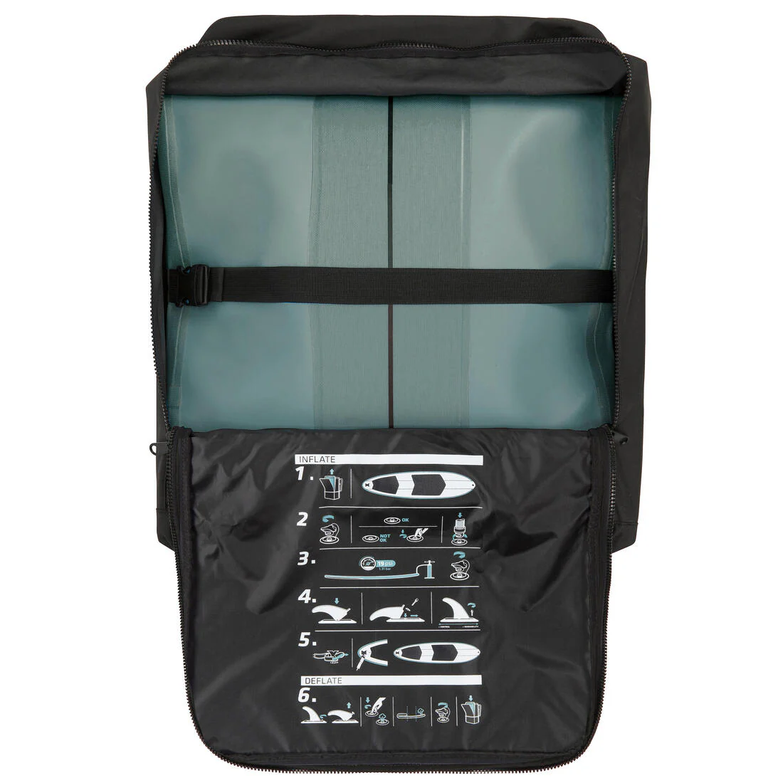 Tabla surf hinchable compacta 7'6" 80L Peso <95kg Nivel perfeccionamiento - Image 9