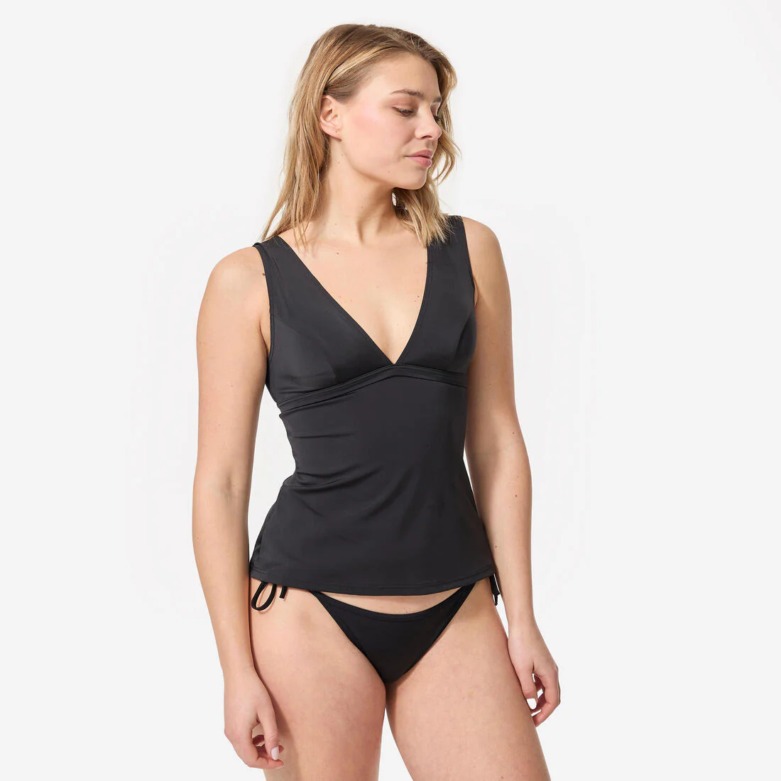 Tankini Mujer surf escote V negro