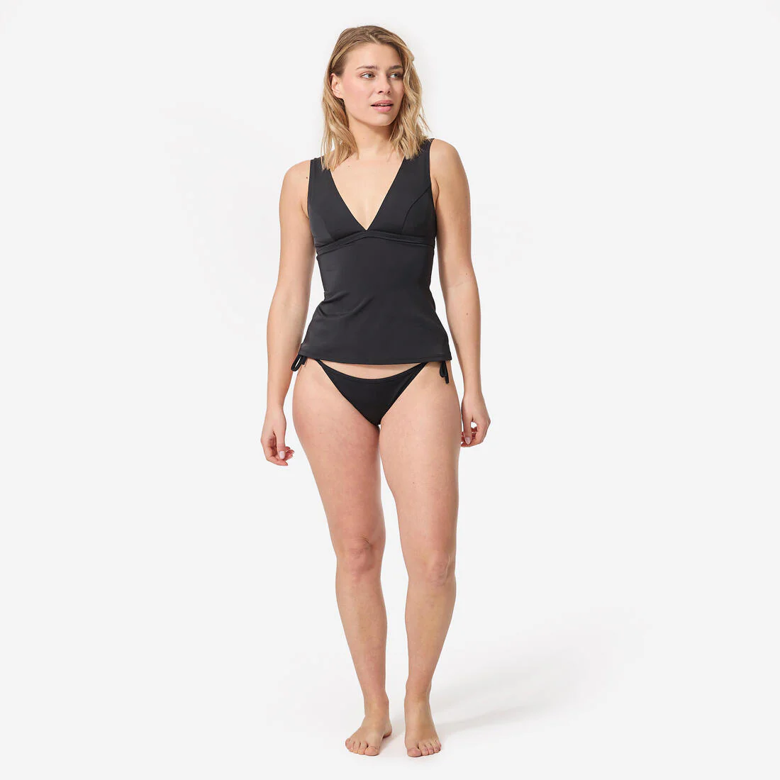 Tankini Mujer surf escote V negro - Image 2
