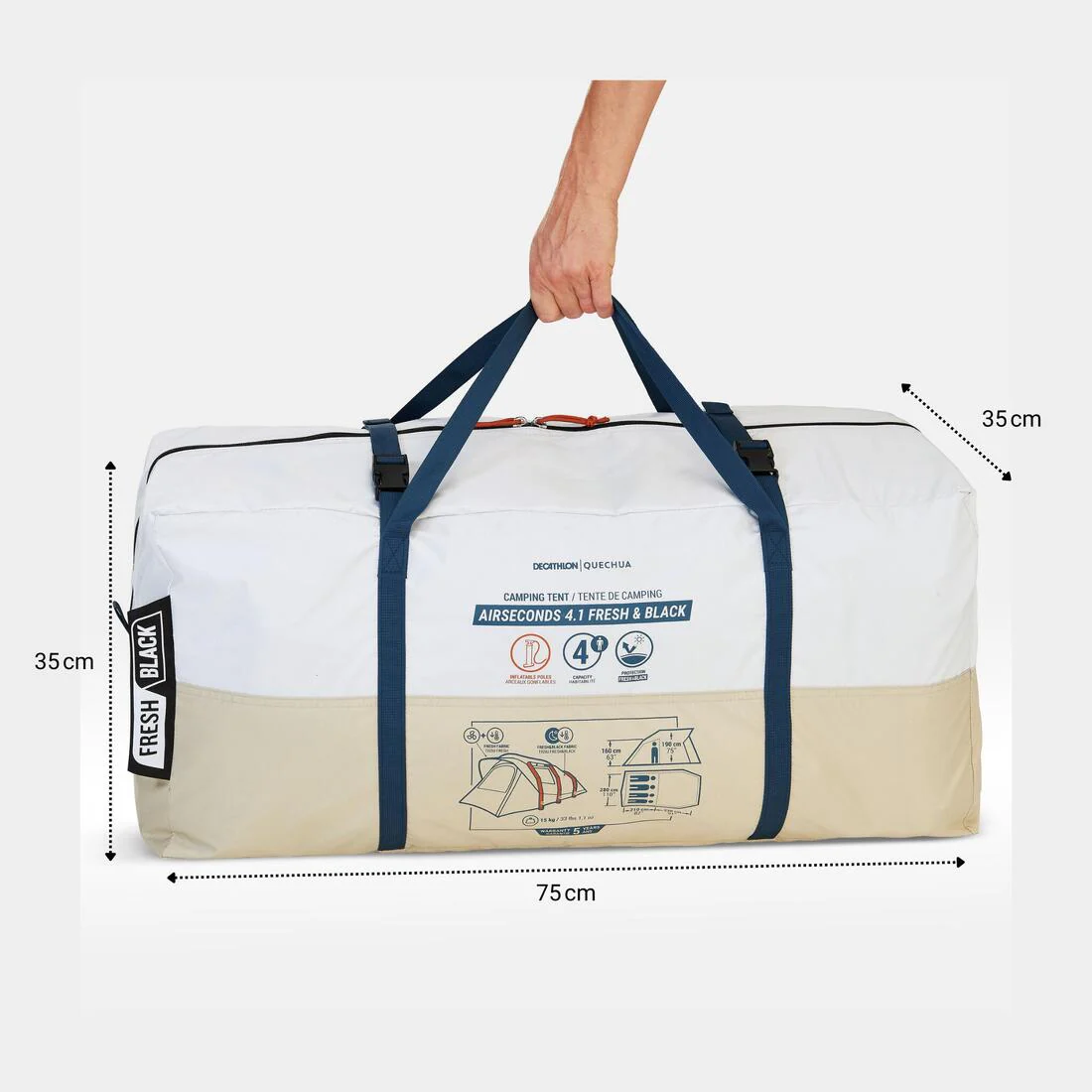 Tienda de campaña familiar 4 personas hinchable Quechua Airseconds 4.1 F&B - Image 3