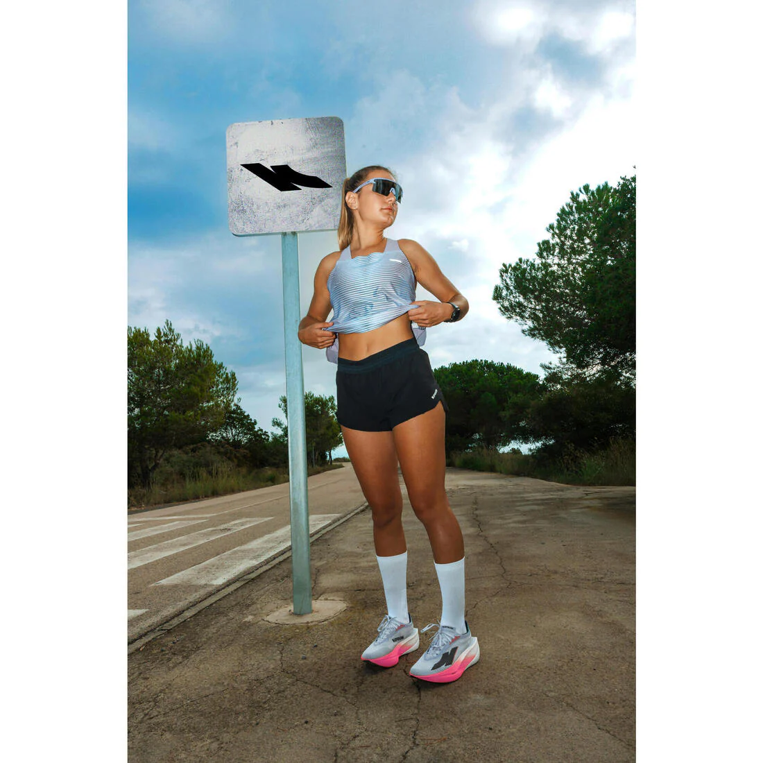 Zapatillas Running Asfalto Kiprun Kipstorm Tempo Mujer - gris y rosa flúor - Image 9